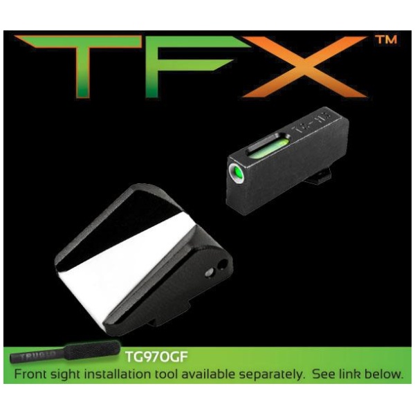 Truglo TFX Tritium Fiber Optic XTREME Handgun F.A.S.T. Sights Fit Glocks Except 42/43 & M.O.S. - F.A.S.T Rear Sight / TFX Front Sight - White