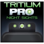 Truglo Tritium Pro Night Sights Fit Glock 20 21 25 28 29 30 31 32 37 40 41 - White Outline Front/Rear Green