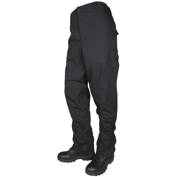 Tru-Spec BDU Basic Pants - 6.5oz. 65/35 Polyester Cotton Rip-Stop Zip Fly Closure Black Small
