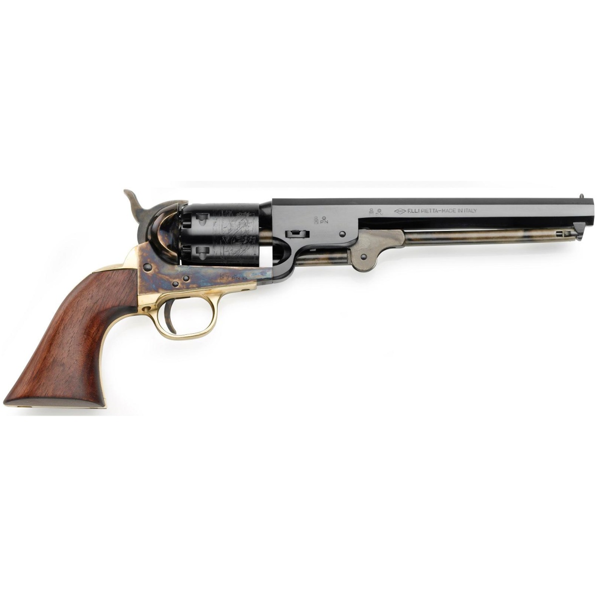 Zapf51ch44712. Jpg - pietta 1851 navy percussion revolover. 44 cal 7-1/2" bbl case hardened walnut grips - zapf51ch44712
