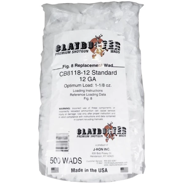 Claybuster Shotshell Wads - 12 ga 1-1/8 oz Replaces WAA12 500/pk