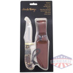 uncle henry knife staglon 4" - caper w/leather sheath