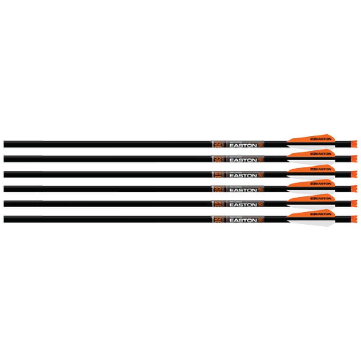 Easton xbow bolt 9mm carbon - 22" w/3" vanes half moon 6-pk - image 1