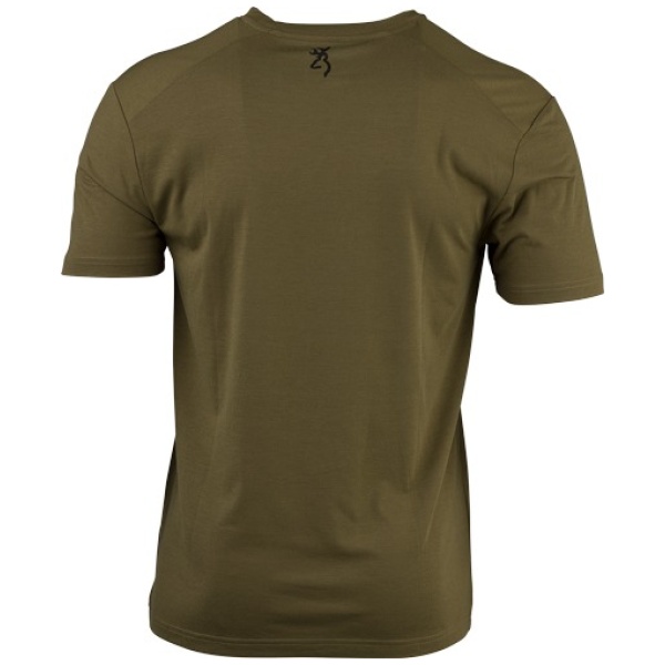 BROWNING SS PERF CAMP SHIRT - WHITETAIL LOGO GREEN LARGE