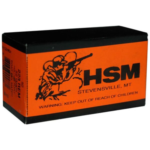 HSM 223 REM 52GR MATCH BTHP - 50RD 20BX/CS