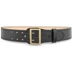 2-1/4"" Plain Leather Sam Browne 2-Row Stitch Duty Belt with Gold Buckle