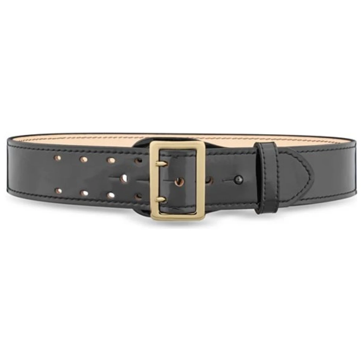 Dty-1031-36-9002. Jpg - 2-1/4"" high-gloss leather sam browne 2-row stitch duty belt with gold buckle - dty 1031 36 9002