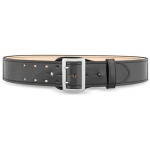 2-1/4"" High-Gloss Leather Sam Browne 2-Row Stitch Duty Belt with Nickel Buckle