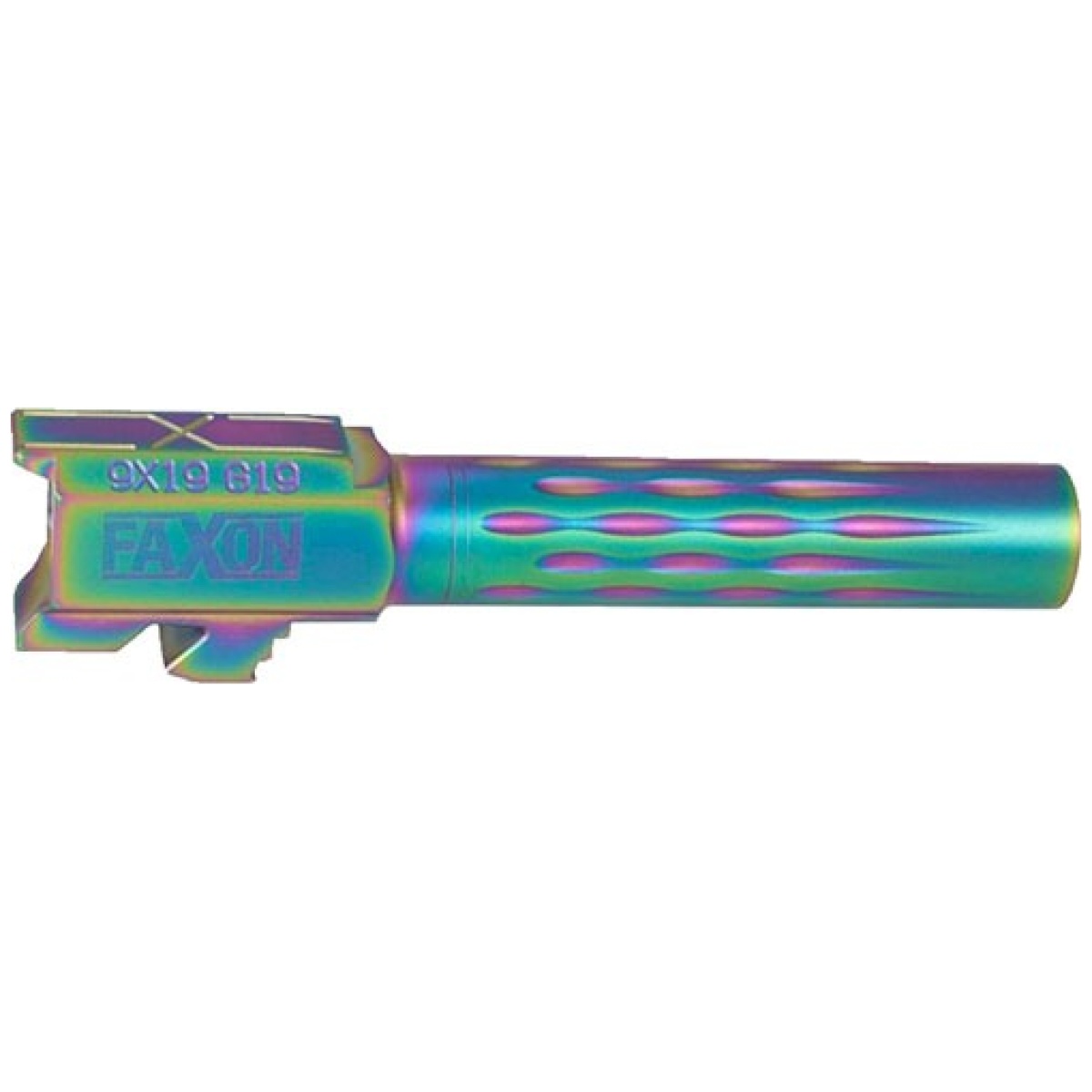 Ff23574. Jpg - faxon fits glock 19 barrel 9mm - flame fluted non threaded cham - ff23574