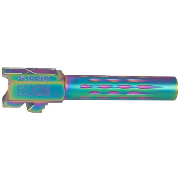 FAXON FITS GLOCK 19 BARREL 9MM - FLAME FLUTED NON THREADED CHAM