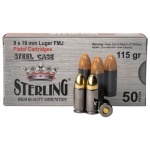 STERLING 9MM 115GR FMJ STEEL 50/1000