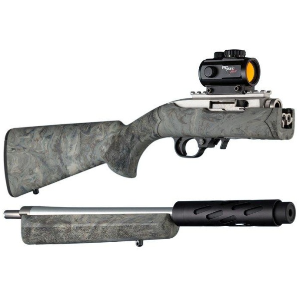 Hogue Ruger 10-22 Takedown Rub. OM Stock w/Standard Barrel Chan. Ghillie Green