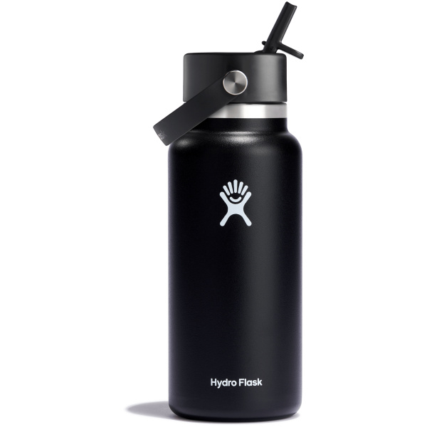 Wide Mouth Insulated Water Bottle w/ Flex Straw Cap