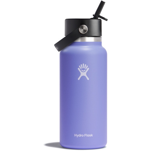 Wide Mouth Insulated Water Bottle w/ Flex Straw Cap