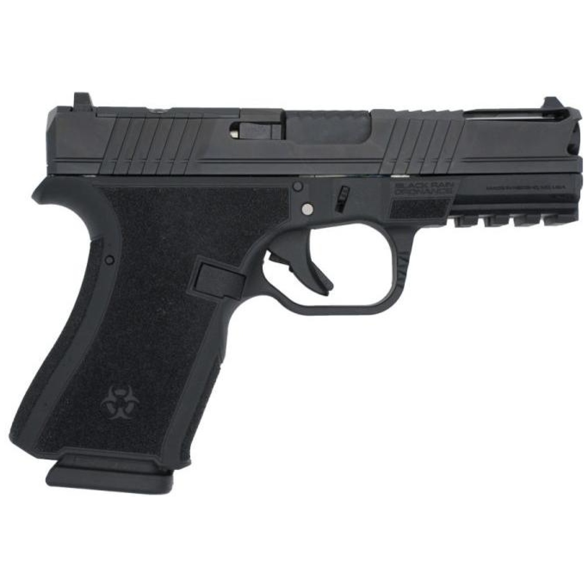 Black rain frontline+ handgun 9mm luger 15rd magazine 3. 75" barrel black finish optic ready - image 1
