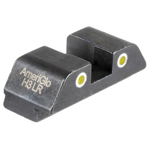 Ameriglo Tritium 2-Dot Rear Handgun Sight for Glock Yellow with White Front