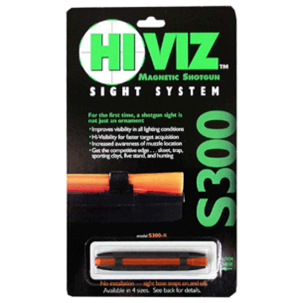 HIVIZ SHOTGUN FRONT SIGHT - MAGNETIC RIB .218-.328" RED