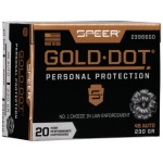 Speer Gold Dot Handgun Ammunition .45 ACP 230 gr HP 890 fps 20/ct