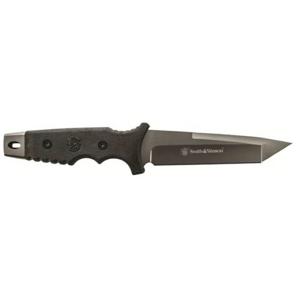Fixed Blade Tanto 9Cr17 High Carbon Steel HL1 Rubber Handle w/Lanyard Hole and Ambidextrous Sheath