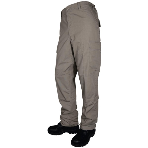 Tru-Spec BDU Basic Pants - 6.5oz. 65/35 Polyester Cotton Rip-Stop Zip Fly Closure Khaki Medium