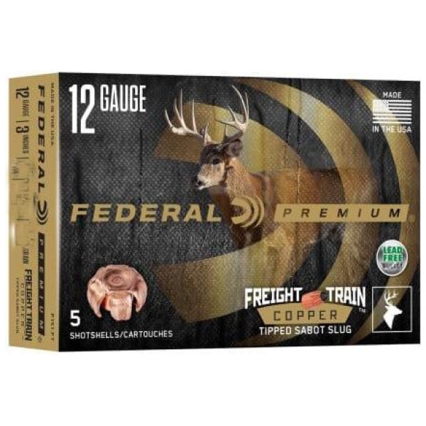Federal Premium Freight Train Copper 12ga 2-3/4" 300gr Slug 1900 fps 5/ct