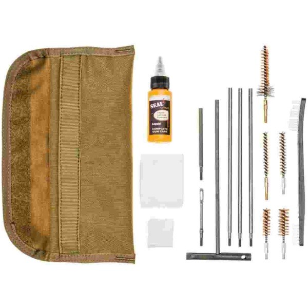 TacShield Universal GI Field 13 Piece Clean Kit w/Seal 1CLP Plus Coyote Brown