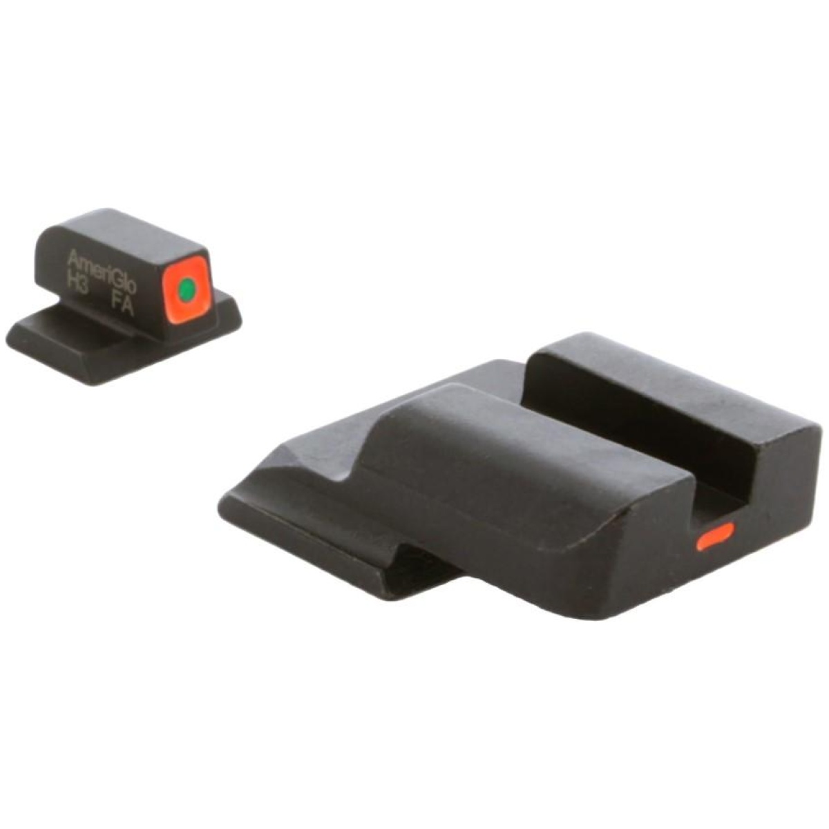 Ameriglo cap sight set green tritium orange square outline front orange non-trit rear for m&p shield - image 1