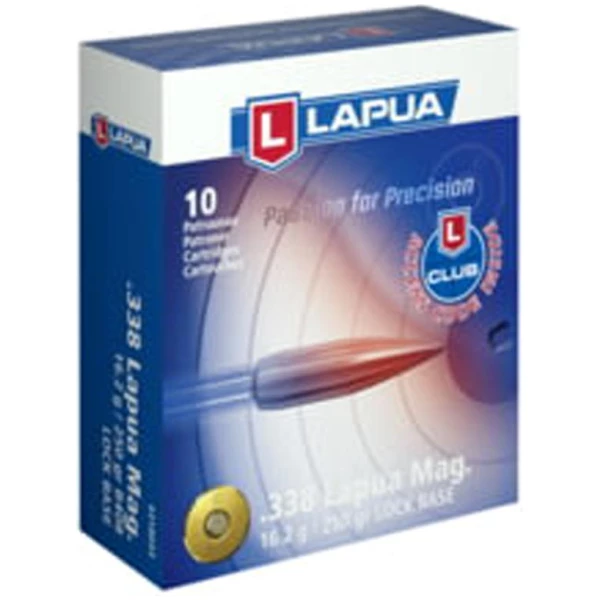 Lapua Rifle Ammo  338  Magnum 250gr Lock Base FMJBT bx/10