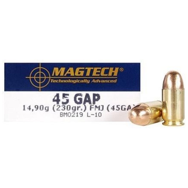 MagTech Handgun Ammunition .45 GAP 230 gr FMJ 837 fps 50/box