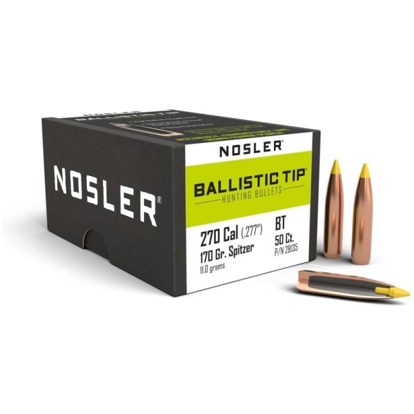 Nosler Ballistic Tip Hunting Bullets 270 cal 170g PT 50/ct