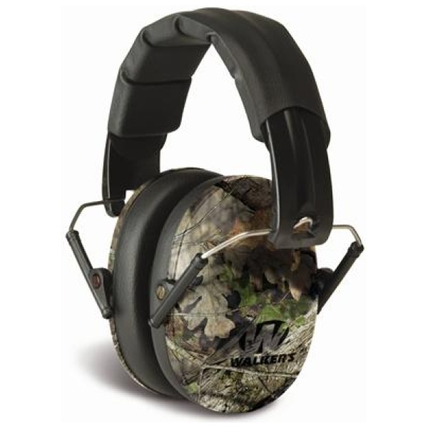 Walker's Pro Low Profile Folding Passive Earmuff- Mossy Oak