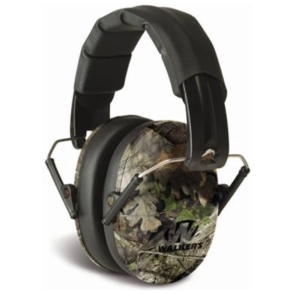 Walker's Pro Low Profile Folding Passive Earmuff- Mossy Oak