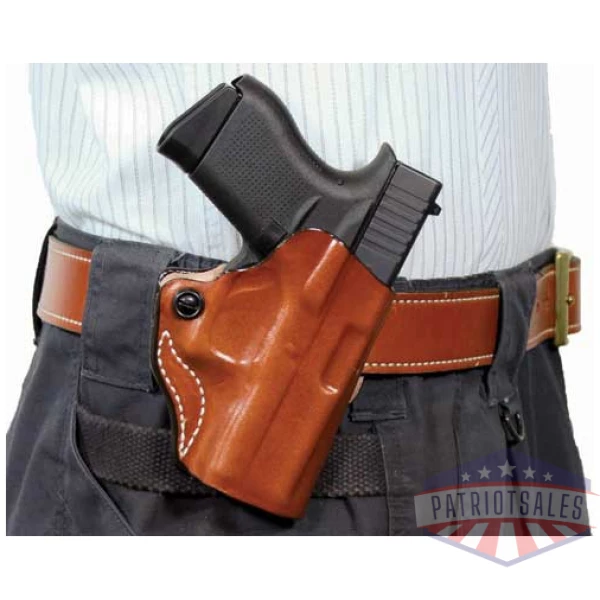 DESANTIS MINI SCABBARD HOLSTER - RH OWB LEATHER 1911 3-3.5" TAN