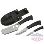 SZCO RITE EDGE 3PC SKINNING - SET W/BLACK RUBBER HNDL/SHEATH