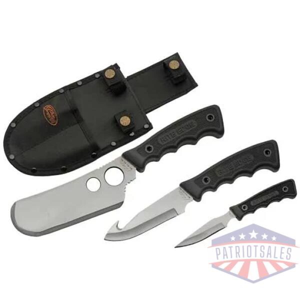 SZCO RITE EDGE 3PC SKINNING - SET W/BLACK RUBBER HNDL/SHEATH
