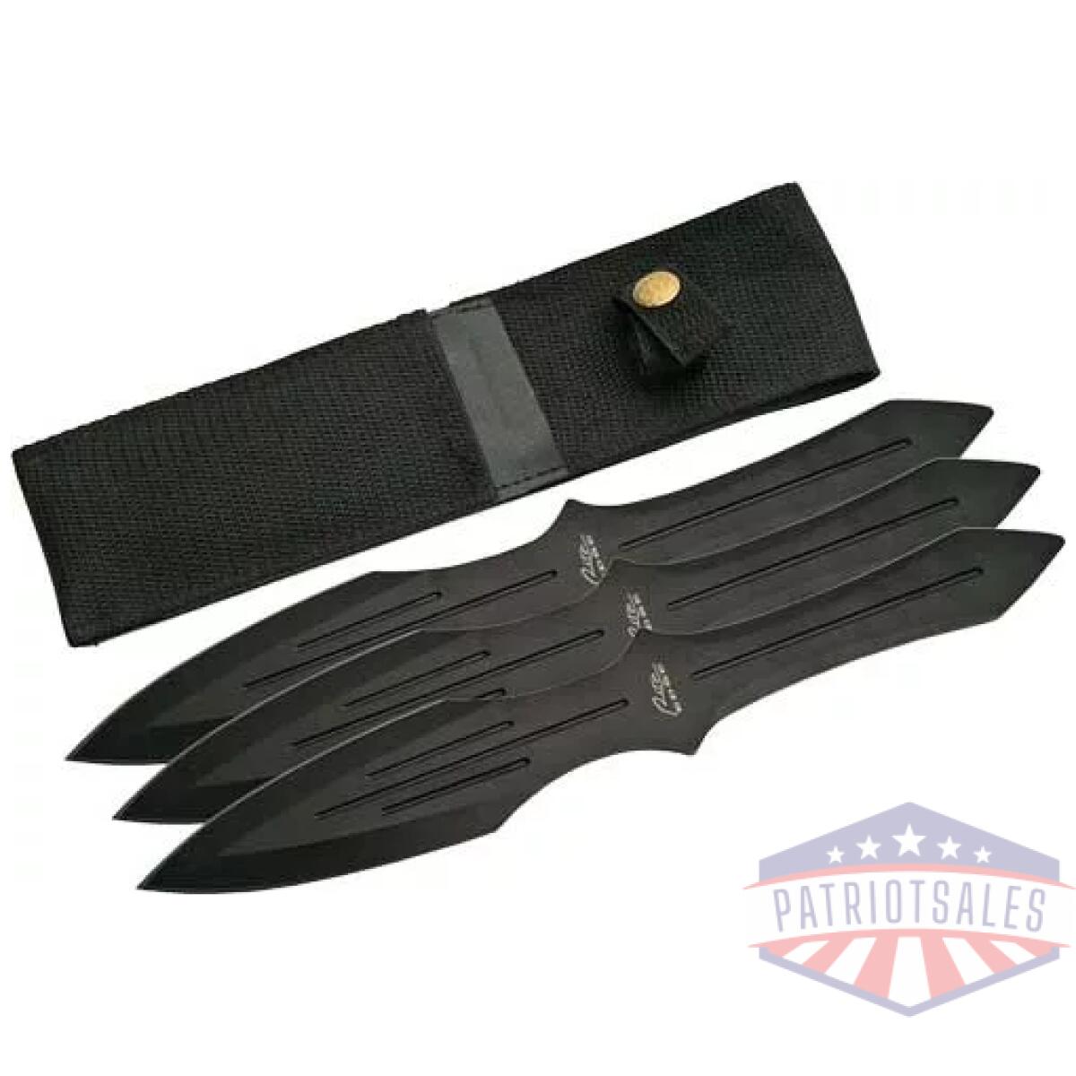 Szco rite edge 9. 75" throwing - knife black 3pc set w/sheath - image 1