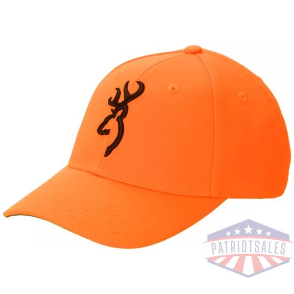 BROWNING CAP SAFETY ORANGE W/ - 3-D BUCK MARK LOGO ADJUSTABLE