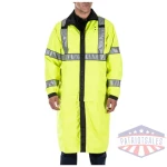 LONG REV HI-VIS RAIN COAT