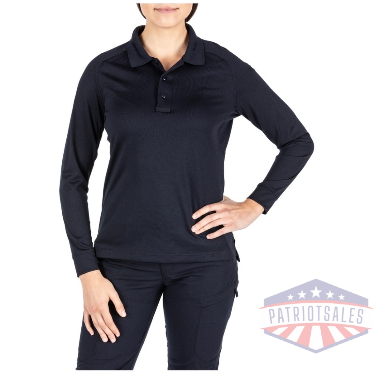 Women's performance long sleeve polo - image 1