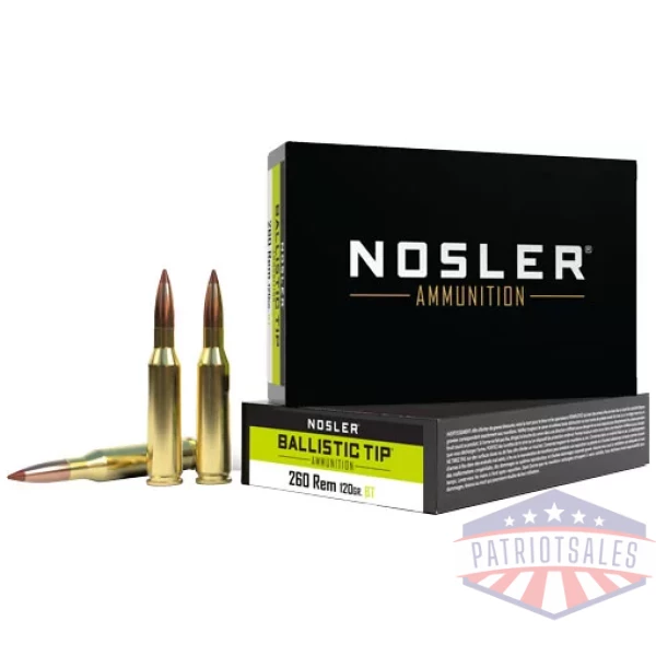 NOSLER 260 REM 120GR - BALLISTIC TIP 20RD 10BX/CS
