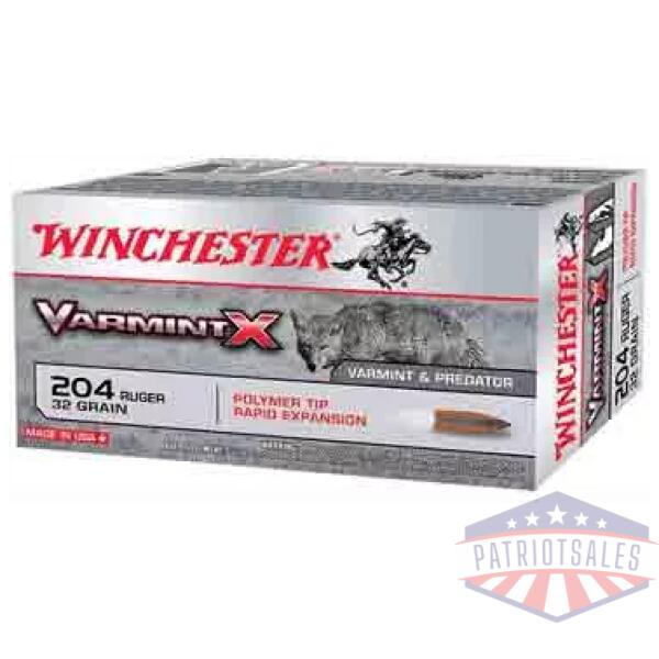 WINCHESTER VARMINT-X 204 RUGER - 32GR POLYMER TIP 20RD 10BX/CS