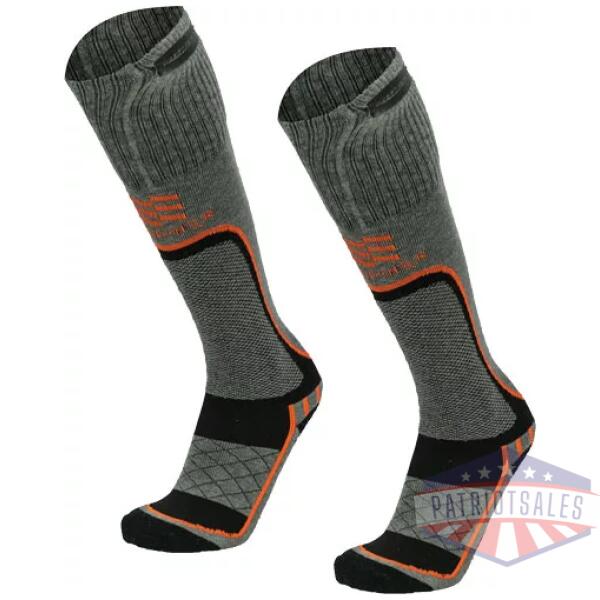 MOBILE WARMING MEN'S PREMIUM - 2.0 MERINO HTD SOCKS GRAY LRG