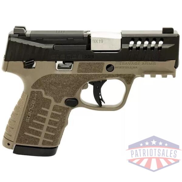 Savage Stance XR MC9MS Handgun 9mm Luger 10(1)&13(1)rd Magazines 3.2" Barrel FDE Manual Safety