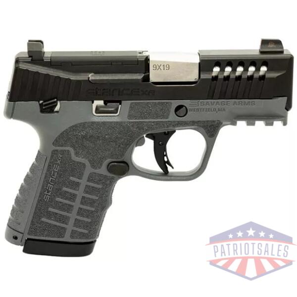Savage Stance XR MC9MS Handgun 9mm Luger 10(1)&13(1)rd Magazines 3.2" Barrel Gray Night Sights Manual Safety