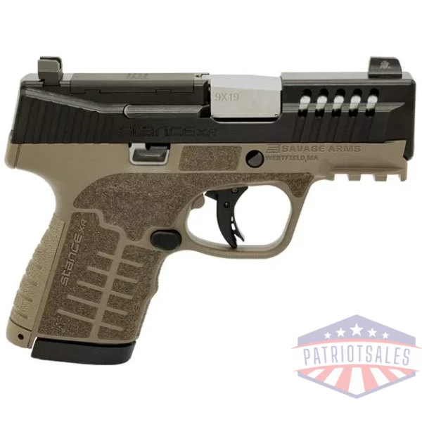 Savage Stance XR MC9 Handgun 9mm Luger 10(1)&13(1)rd Magazines 3.2" Barrel FDE Night Sights No Safety
