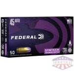 Federal Syntech Training Handgun Ammunition .45 ACP 230 gr TSJ 890 fps 50/ct