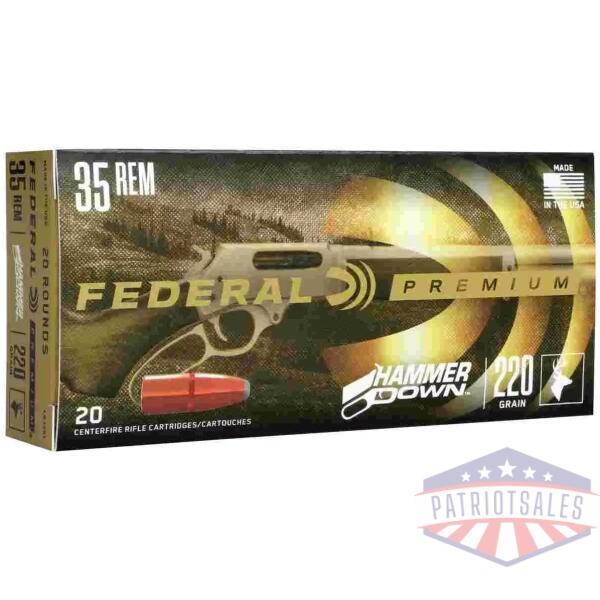 Federal HammerDown Rifle Ammunition .35 Rem 220 gr SPFN 1990 fps 20/ct