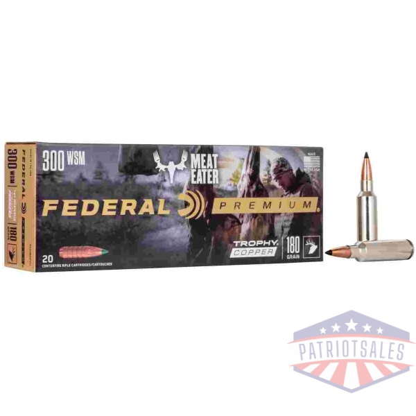 Federal Premium Trophy Copper Rifle Ammunition .300 WSM 180 gr TC 2960 fps 20/ct