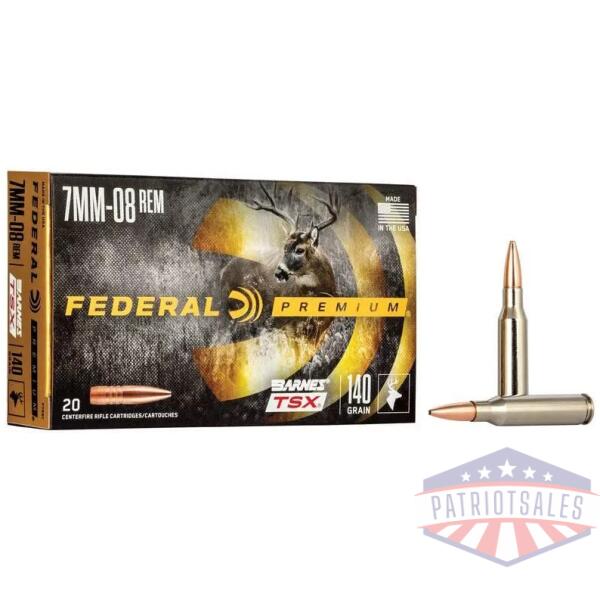 Federal Barnes TSX Rifle Ammunition 7mm-08 Rem 140gr HP 2820 fps 20/ct