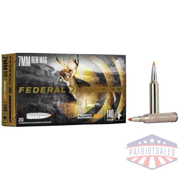 Federal Premium Vital-Shok Rifle Ammunition 7mm Rem Mag 140 gr TBT 3150 fps - 20/ct